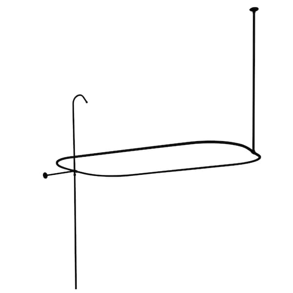 Kingston Brass End Mount Rectangular Shower Riser W/ Enclosure, Matte Black ABT1040-0 - main